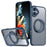 For iPhone 16 Plus Case Compatible with MagSafe TPU+Acrylic Kickstand Phone Cover - Navy Blue - 1