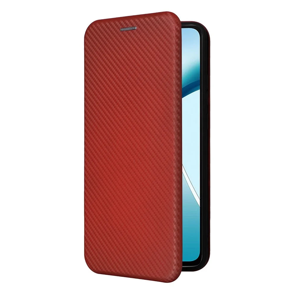 For OnePlus Nord CE4 Lite 5G / Oppo K12x 5G (China) Case Card Holder PU Leather Phone Cover Magnetic Closure - Brown - 7