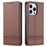 AZNS For iPhone 16 Pro Case Hidden Magnetic PU Leather Phone Cover Cowhide Texture - Coffee - 1