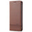 AZNS For iPhone 16 Pro Case Hidden Magnetic PU Leather Phone Cover Cowhide Texture - Coffee - 7