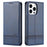 AZNS For iPhone 16 Pro Max Case Folio Wallet PU Leather Phone Cover Cowhide Texture - Blue - 1