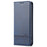 AZNS For iPhone 16 Pro Max Case Folio Wallet PU Leather Phone Cover Cowhide Texture - Blue - 7
