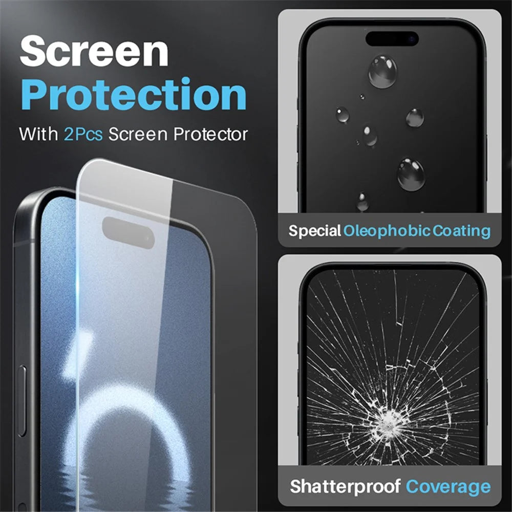 NORTHJO 5 in 1 For iPhone 16 Pro Max Case Clear PC+TPU Phone Cover with 2 Screen Film, 2 Lens Film - 4
