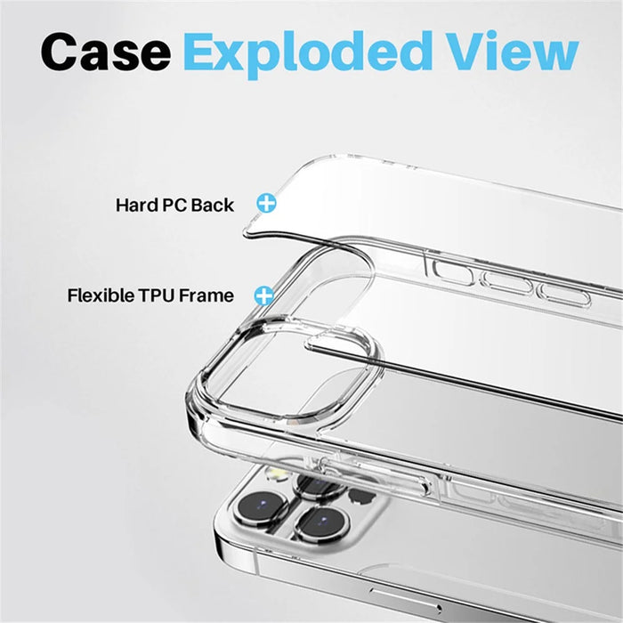 NORTHJO 5 in 1 For iPhone 16 Pro Case PC+TPU Phone Cover with 2 Screen Protector, 2 Lens Protector - 3