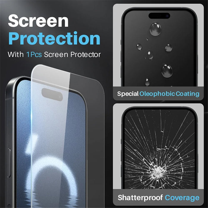 NORTHJO For iPhone 16 Pro Max Case PC+TPU Phone Cover Set with Screen Protector, Lens Film - 4