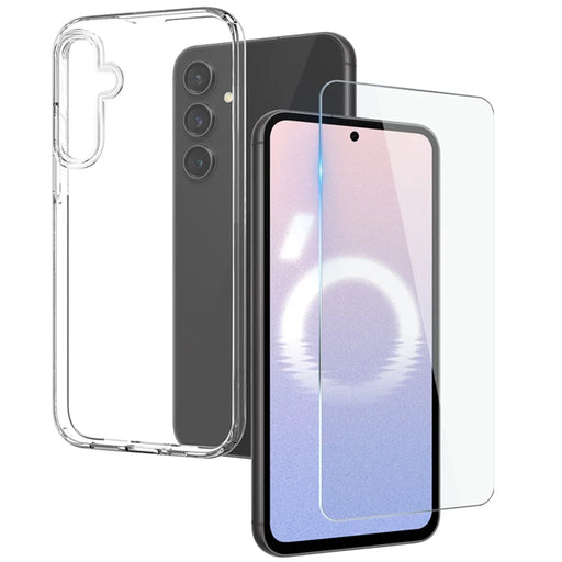 NORTHJO For Samsung Galaxy S24 FE Case Clear TPU Phone Cover with Tempered Glass Film - 1