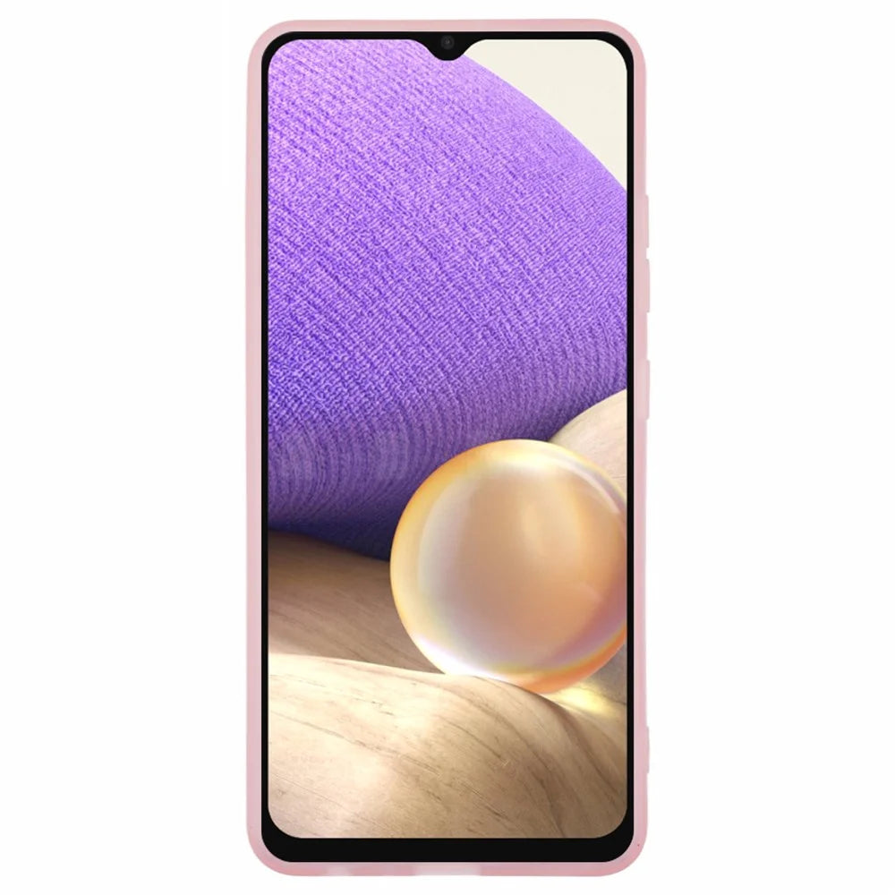 DKSM Series For Samsung Galaxy M32 5G  /  A32 5G Case Electroplated Camera Frame TPU Phone Cover - Transparent Pink - 2
