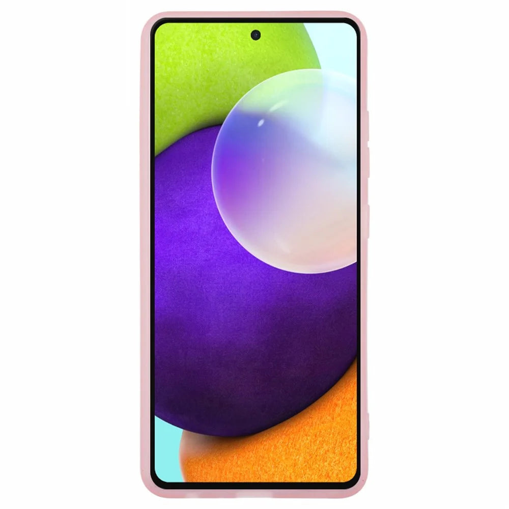 DKSM Series For Samsung Galaxy A52s 5G  /  A52 5G  /  A52 4G Case Electroplated Camera Frame TPU Phone Cover - Transparent Pink - 2