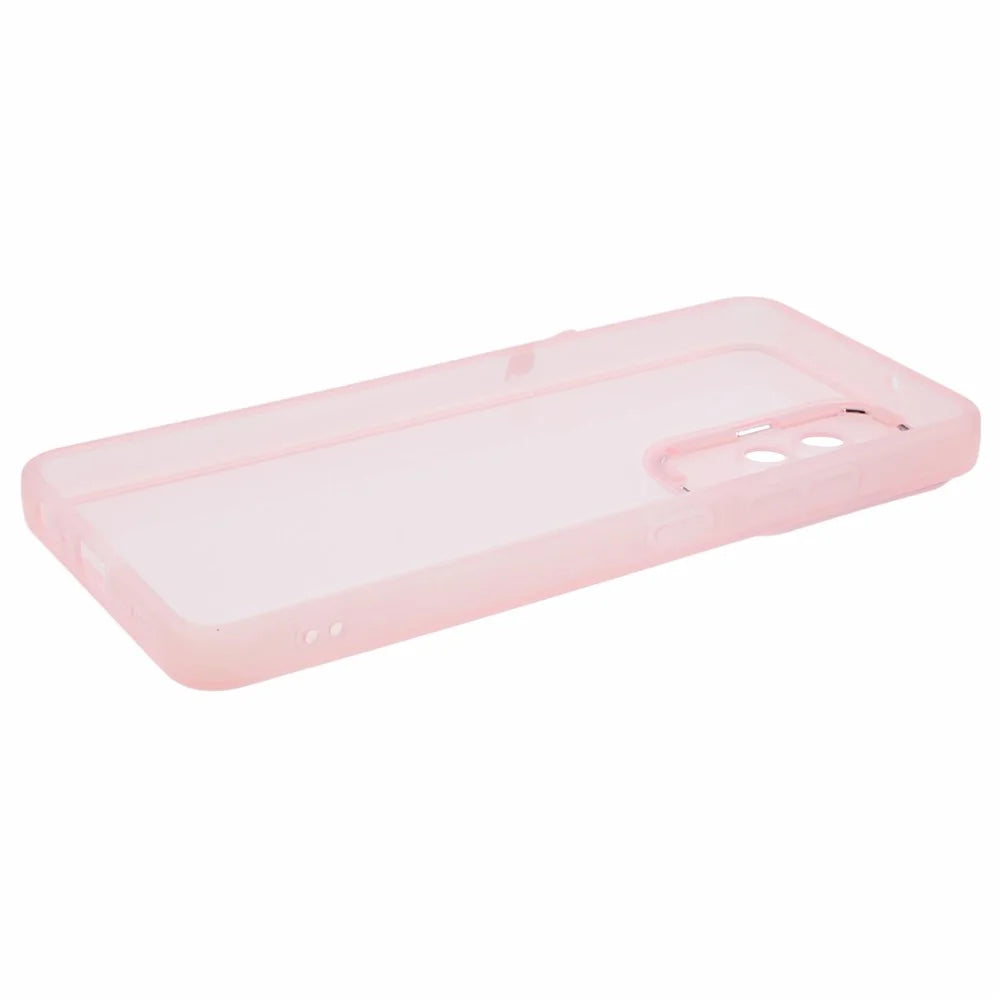 DKSM Series For Samsung Galaxy A52s 5G  /  A52 5G  /  A52 4G Case Electroplated Camera Frame TPU Phone Cover - Transparent Pink - 3