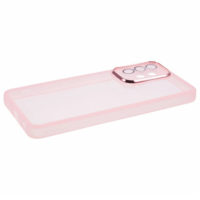 DKSM Series For Samsung Galaxy A53 5G Case Electroplated Camera Frame TPU Phone Cover - Transparent Pink - 4