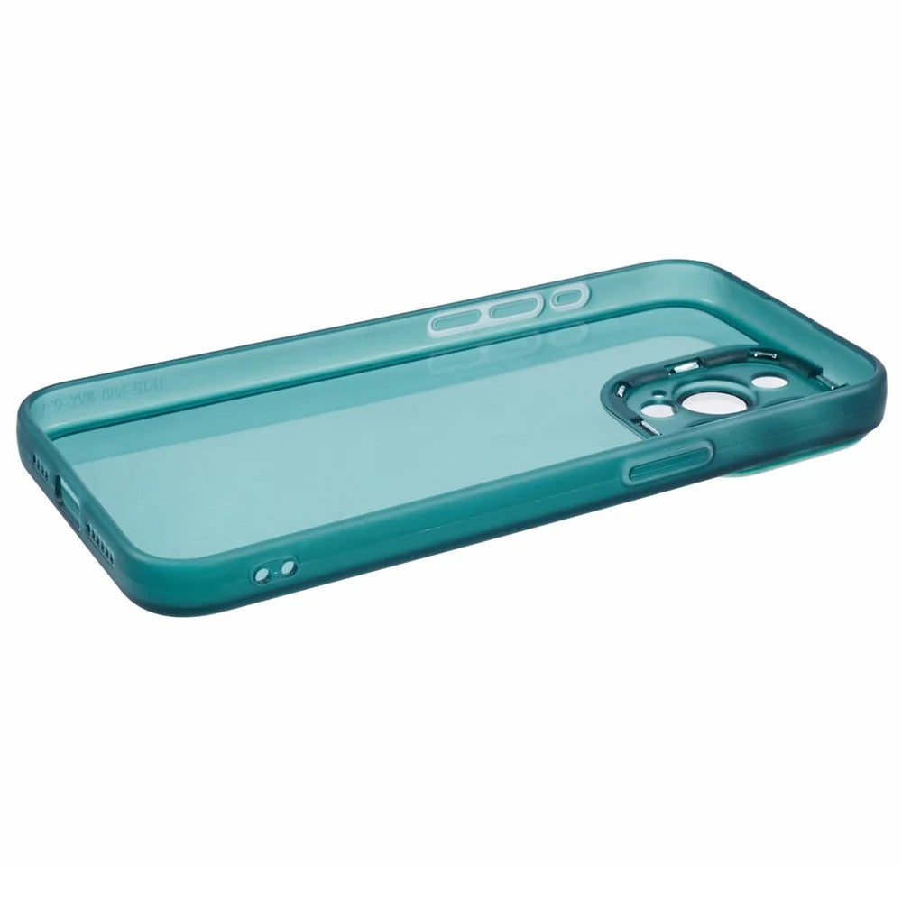 DKSM Series For iPhone 13 Pro Case Electroplated Camera Frame TPU Phone Cover - Transparent Army Green - 4