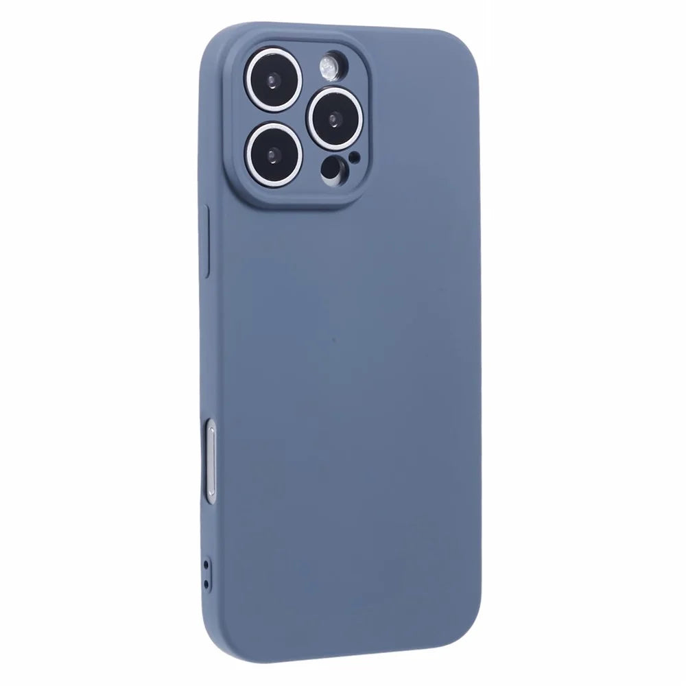 For iPhone 16 Pro Max Case Fiber Lining TPU Soft Anti-Scratch Phone Cover - Lavender Grey - 1