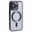For iPhone 16 Pro Magnetic Case Soft TPU Electroplating Phone Cover with Lens Film - Black - 1