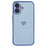 For iPhone 16 Plus Case TPU Phone Cover Cute Side Love Heart Electroplating Edge - Blue - 3