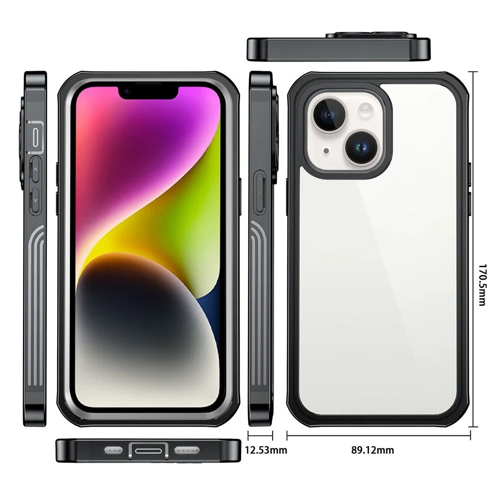 For iPhone 14 Daily Waterproof Phone Case Scratch-resistant Mobile Phone Protective Cover for Outdoor Hiking Climbing - 5
