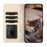 For iPhone 16 Case with Wrist Strap Leather Phone Cover Wall Cats Pattern - Apricot - 2