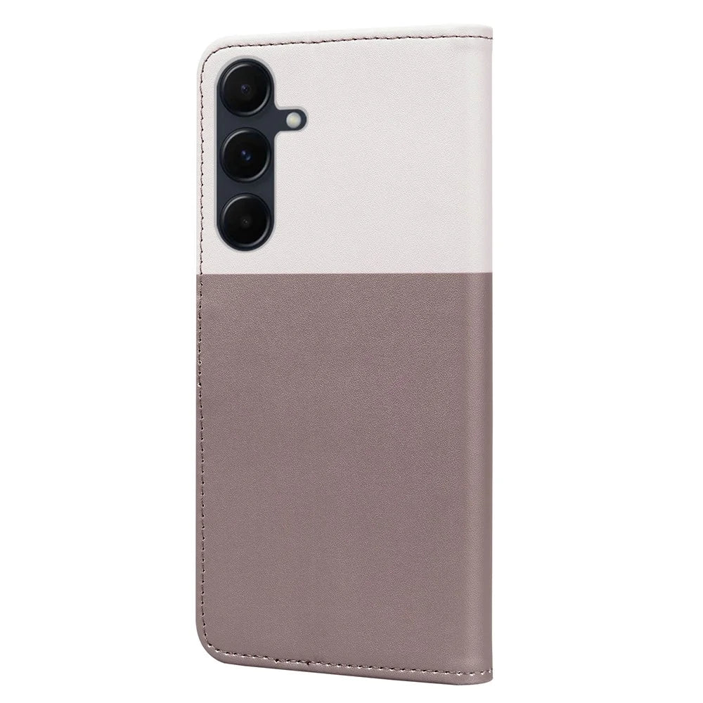 Cartoon Pet Series for Samsung Galaxy A35 5G Case Wallet Splicing Leather Cover - Bean Pink - 7
