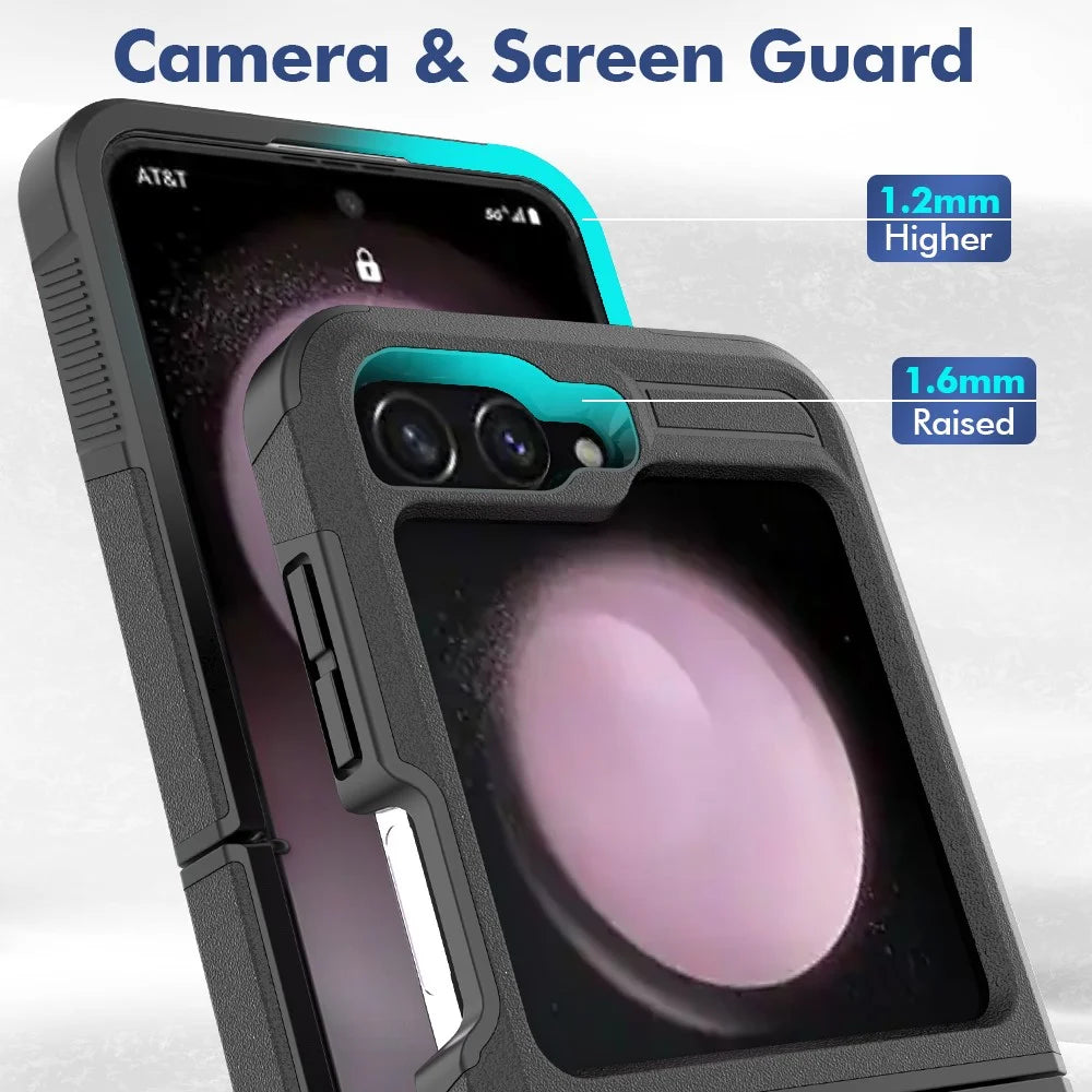 For Samsung Galaxy Z Flip7 FE 5G / Z Flip6 5G / Z Flip5 5G Phone Case 2-in-1 PC+TPU Shockproof Cover - Black - 2