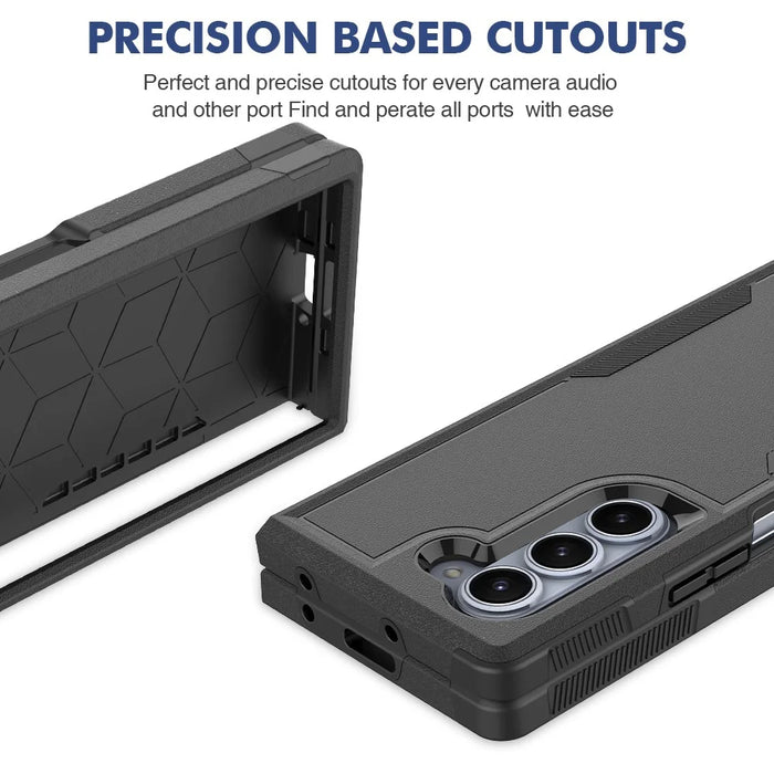 For Samsung Galaxy Z Fold6 5G Case Protective 2-in-1 PC+TPU Phone Cover - Black - 4