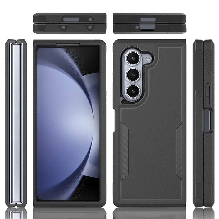 For Samsung Galaxy Z Fold6 5G Case Protective 2-in-1 PC+TPU Phone Cover - Black - 6