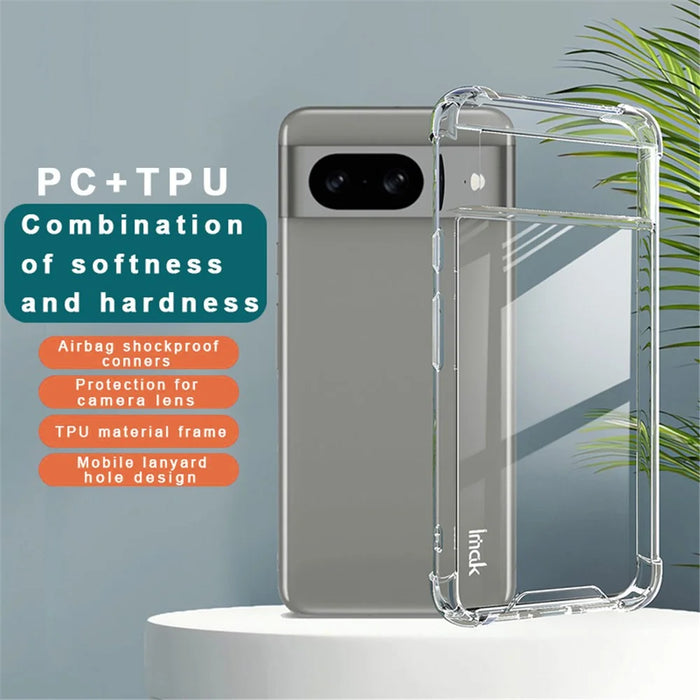IMAK For Google Pixel 8 Case Transparent PC+TPU Protective Phone Cover - 2