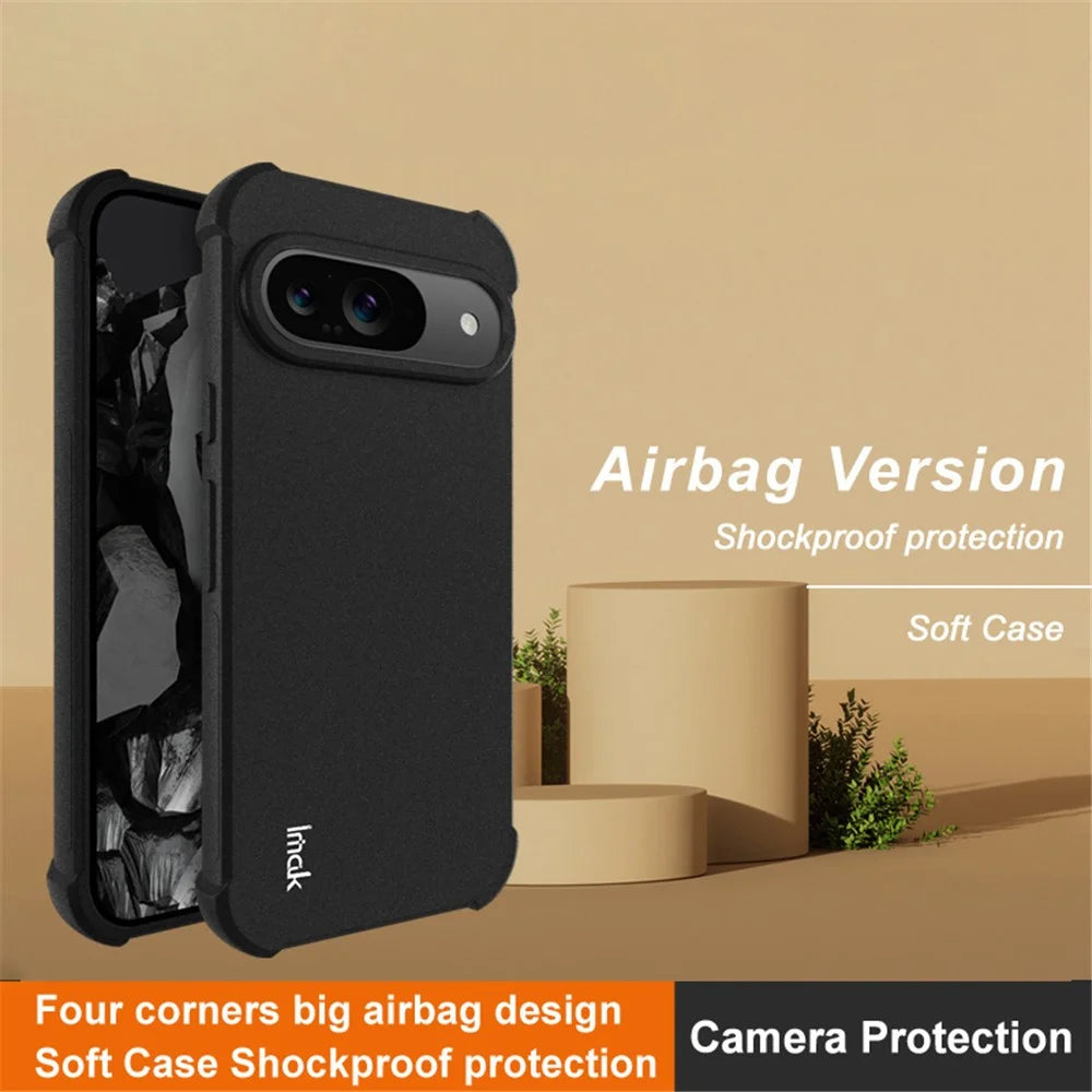 IMAK For Google Pixel 9 / Pixel 9 Pro Case Airbag Protection Anti-Drop TPU Phone Cover - Black - 2