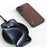 ABEEL For iPhone 16 Case Genuine Cow Leather Coated PC+TPU Hybrid Phone Cover - Coffee - 3