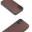 ABEEL For iPhone 16 Case Genuine Cow Leather Coated PC+TPU Hybrid Phone Cover - Coffee - 4