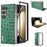 ABEEL For Samsung Galaxy Z Fold6 5G Case Genuine Cow Leather+PC Cover Ostrich Texture - Green - 1