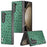 ABEEL For Samsung Galaxy Z Fold6 5G Case Genuine Cow Leather+PC Cover Ostrich Texture - Green - 5