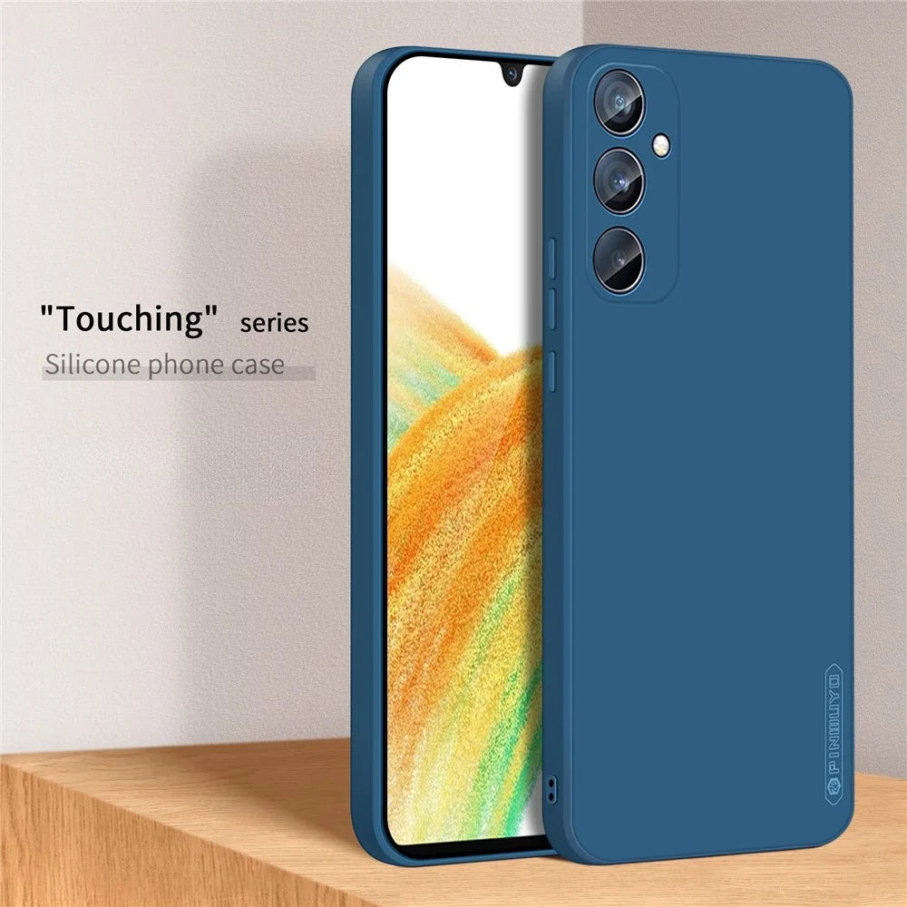 PINWUYO JK Touching Series For Samsung Galaxy S24 FE Case TPU Protective Phone Cover - Navy Blue - 2