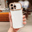 For iPhone 16 Pro Max Case Curly Wave Frame TPU Phone Cover Camera Protection - Ivory White - 2