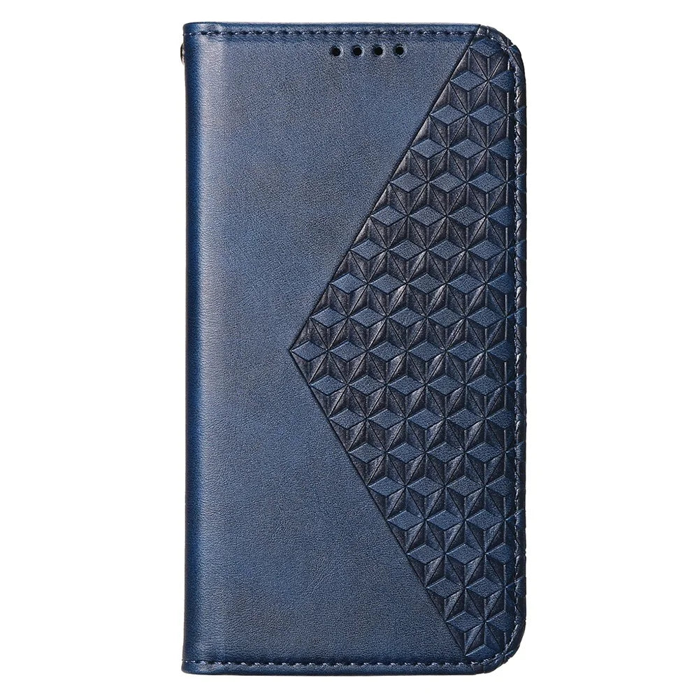 For Oppo K12x 5G (China) / OnePlus Nord CE4 Lite 5G Phone Case Calf Texture PU Leather Wallet Cover with Strap - Blue - 7