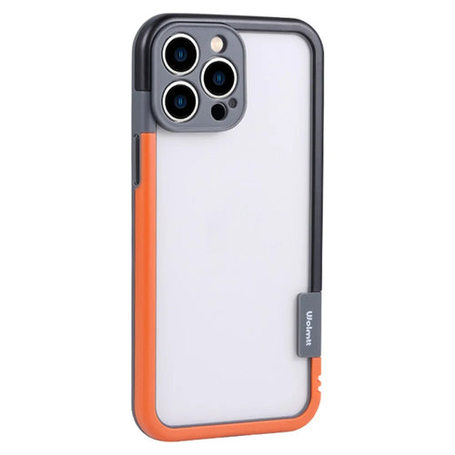 WOLMTT For iPhone 16 Pro Max Case PC+TPU Phone Cover Dual Color Frame - Orange+Grey - 1