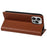 BKS-001 For iPhone 16 Pro Max Case PU Leather Phone Cover Magnetic Closure - Brown - 3