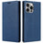 BKS-001 For iPhone 16 Pro Wallet Case Magnetic Closure PU Leather Phone Cover - Blue - 1