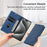 BKS-001 For iPhone 16 Pro Wallet Case Magnetic Closure PU Leather Phone Cover - Blue - 7