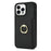 For iPhone 16 Pro Max Kickstand Case PU+TPU Card Holder Phone Cover - Black - 1