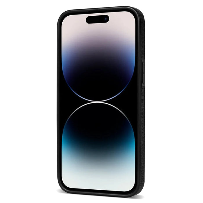 For iPhone 16 Pro Max Kickstand Case PU+TPU Card Holder Phone Cover - Black - 2
