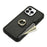 For iPhone 16 Pro Max Kickstand Case PU+TPU Card Holder Phone Cover - Black - 4