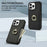 For iPhone 16 Pro Max Kickstand Case PU+TPU Card Holder Phone Cover - Black - 6