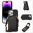 For iPhone 16 Pro Cover TPU Leather Phone Case RFID Blocking Hidden Mirror - Black - 1