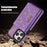 For iPhone 16 Pro Case Wallet RFID Blocking TPU Leather Phone Cover with Lanyard - Purple - 7