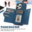 For iPhone 16 Pro Max Kickstand Case with Lanyard TPU Leather Wallet Phone Cover RFID Blocking - Blue - 5
