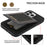 N.BEKUS For iPhone 16 Pro Kickstand Case RFID Blocking Leather+TPU Phone Cover with Card Slots - Black - 6