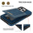 N.BEKUS For iPhone 16 Pro Max Card Slots Case RFID Blocking Leather+TPU Kickstand Phone Cover - Blue - 6