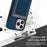 N.BEKUS For iPhone 16 Pro Max Card Slots Case RFID Blocking Leather+TPU Kickstand Phone Cover - Blue - 7