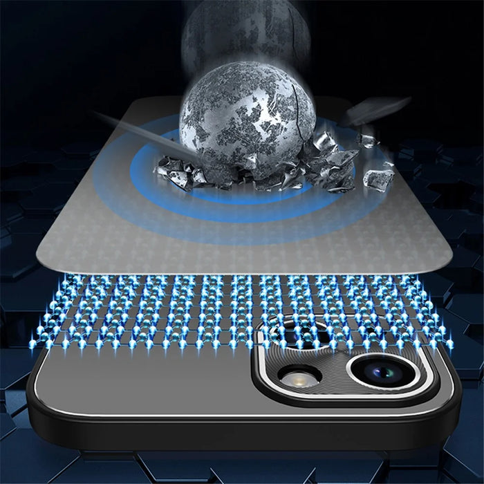 For iPhone 14 Case PC+TPU Shockproof Hybrid Phone Cover Camera Protection - Graphite Black - 4