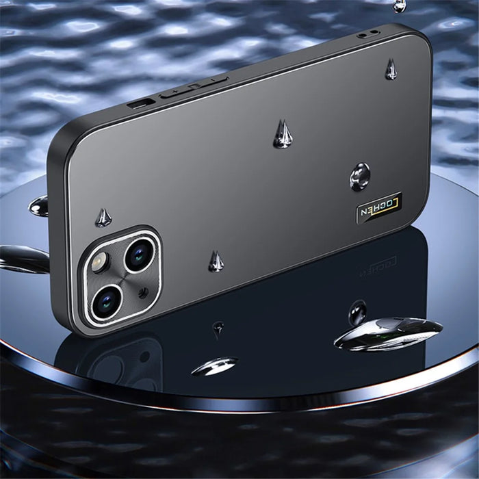 For iPhone 14 Case PC+TPU Shockproof Hybrid Phone Cover Camera Protection - Graphite Black - 5