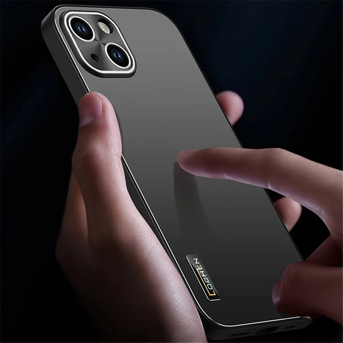 For iPhone 14 Case PC+TPU Shockproof Hybrid Phone Cover Camera Protection - Graphite Black - 6